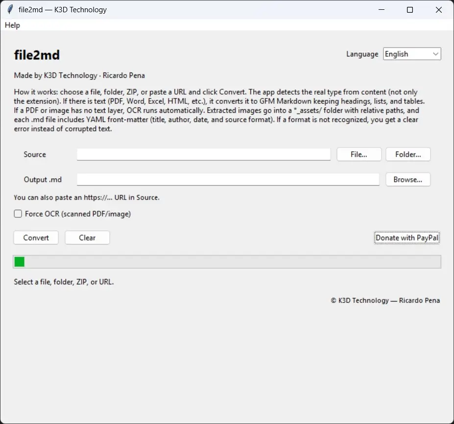 file2md interface in English